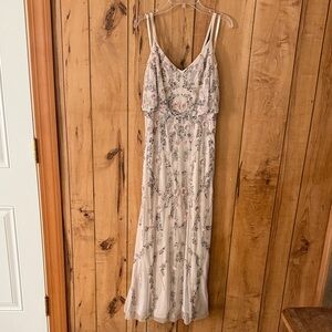Adrianna Papell Ivory Sequin Floral Dress